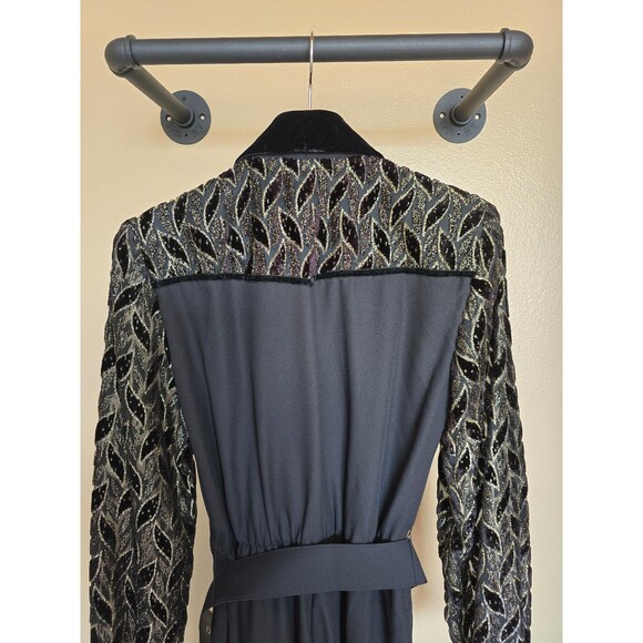 Vintage John Roberts black and gold jumpsuit long sleeved women's size 6 - Picture 6 of 9